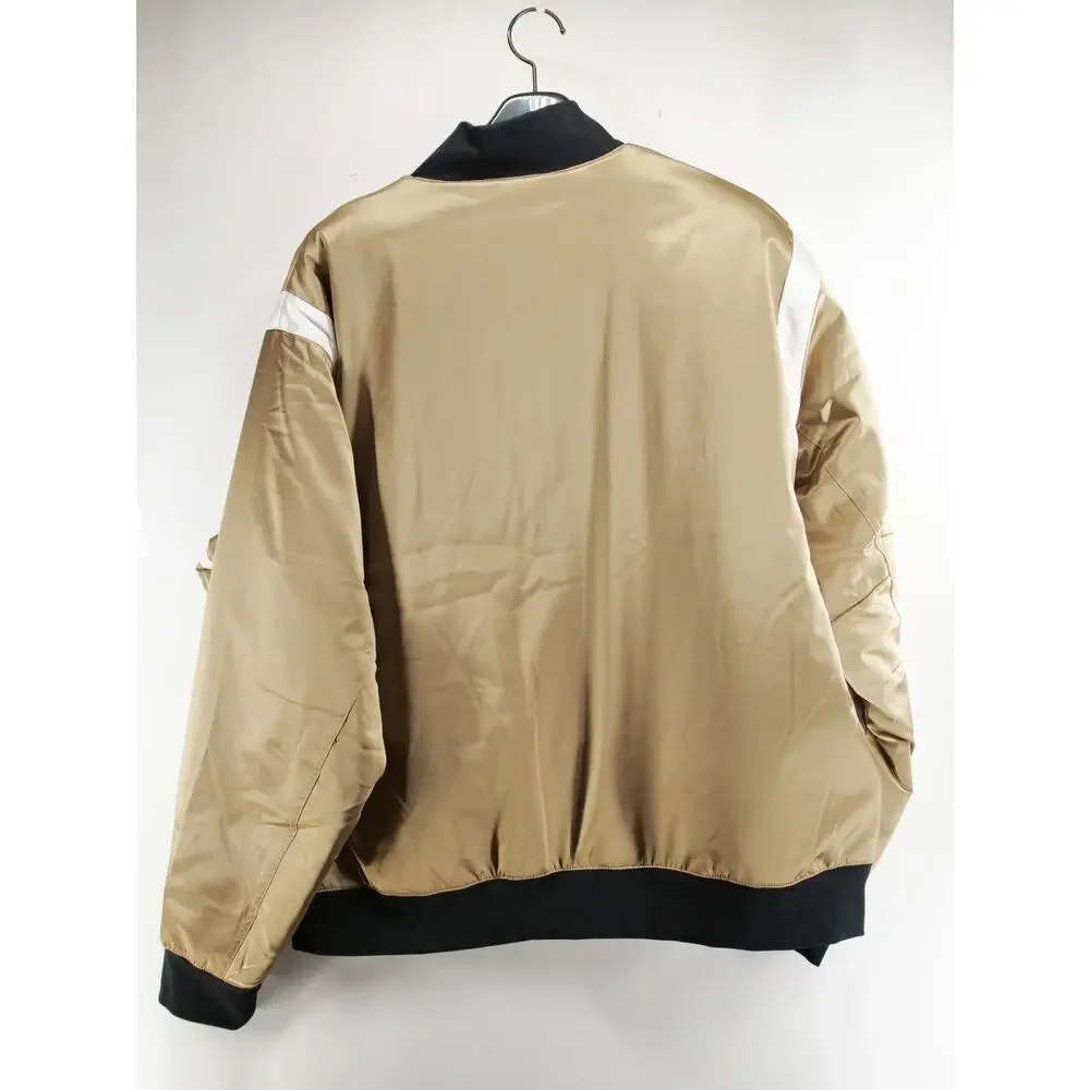 Jordan Mens XXL MVP HBR Varsity Jacket Desert Camo Sail Gold Satin Bomber NWT
